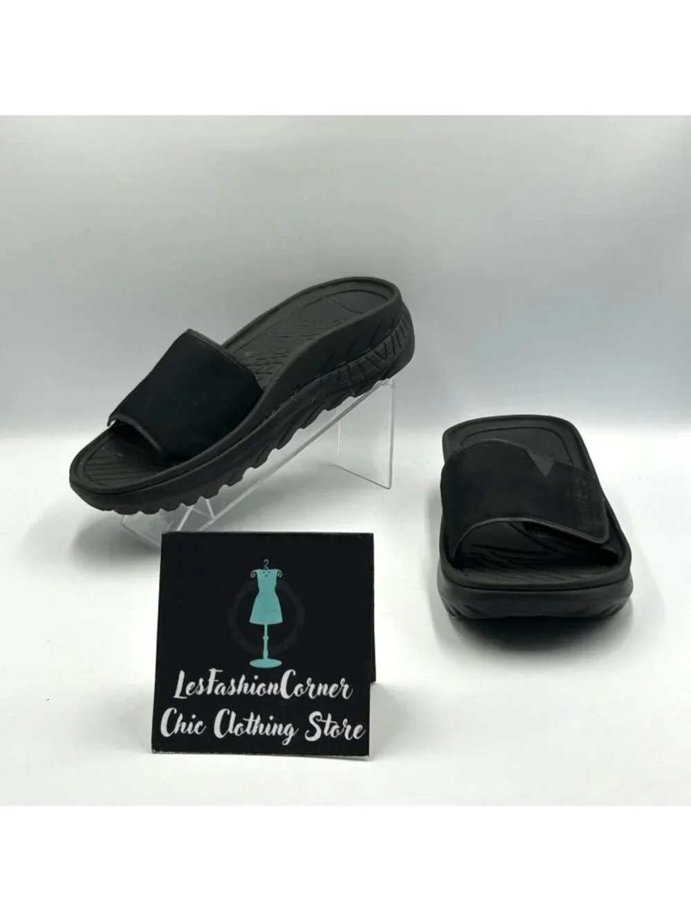 Vionic Men's Black EVA Rejuvenate Adjustable Slide Sandals Size 7.5 Wo's 9 3652